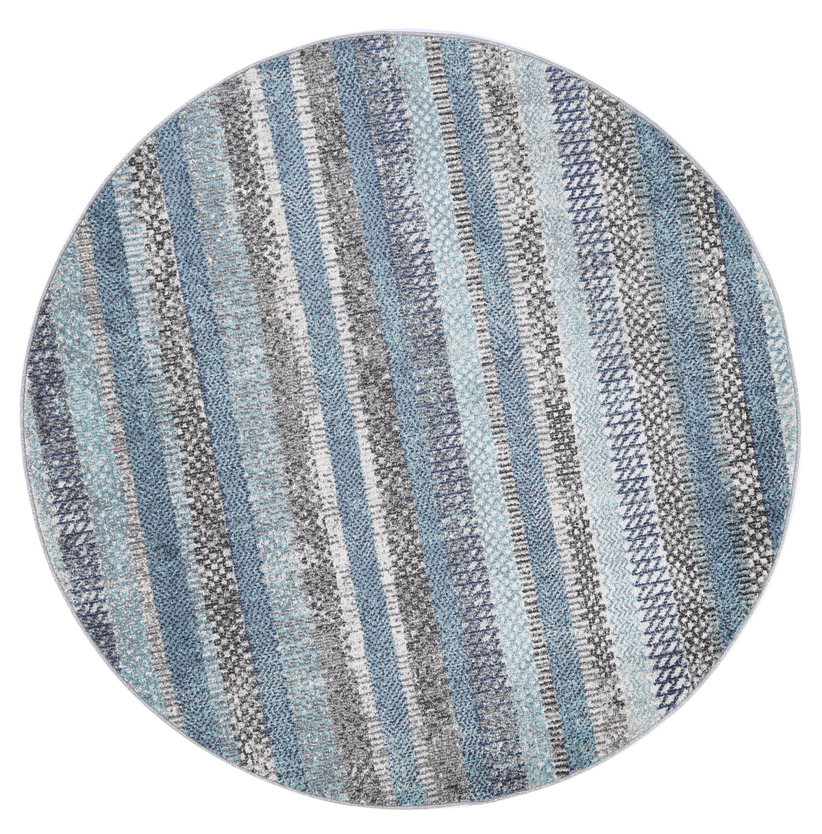 Salsa Luis Blue &amp; Grey Tribal Round Rug