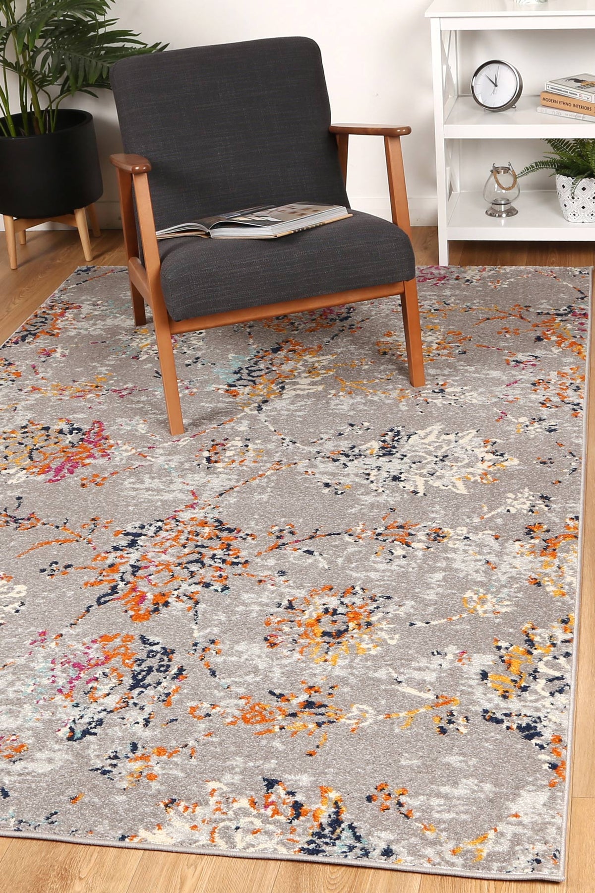 Sicily Catina Grey &amp; Multi Contemporary Rug
