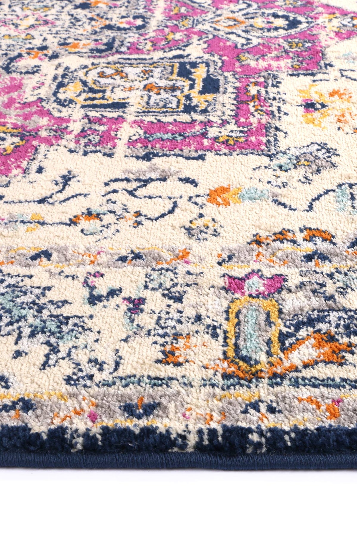 Sicily Nicosia Navy &amp; Pink Transitional Rug