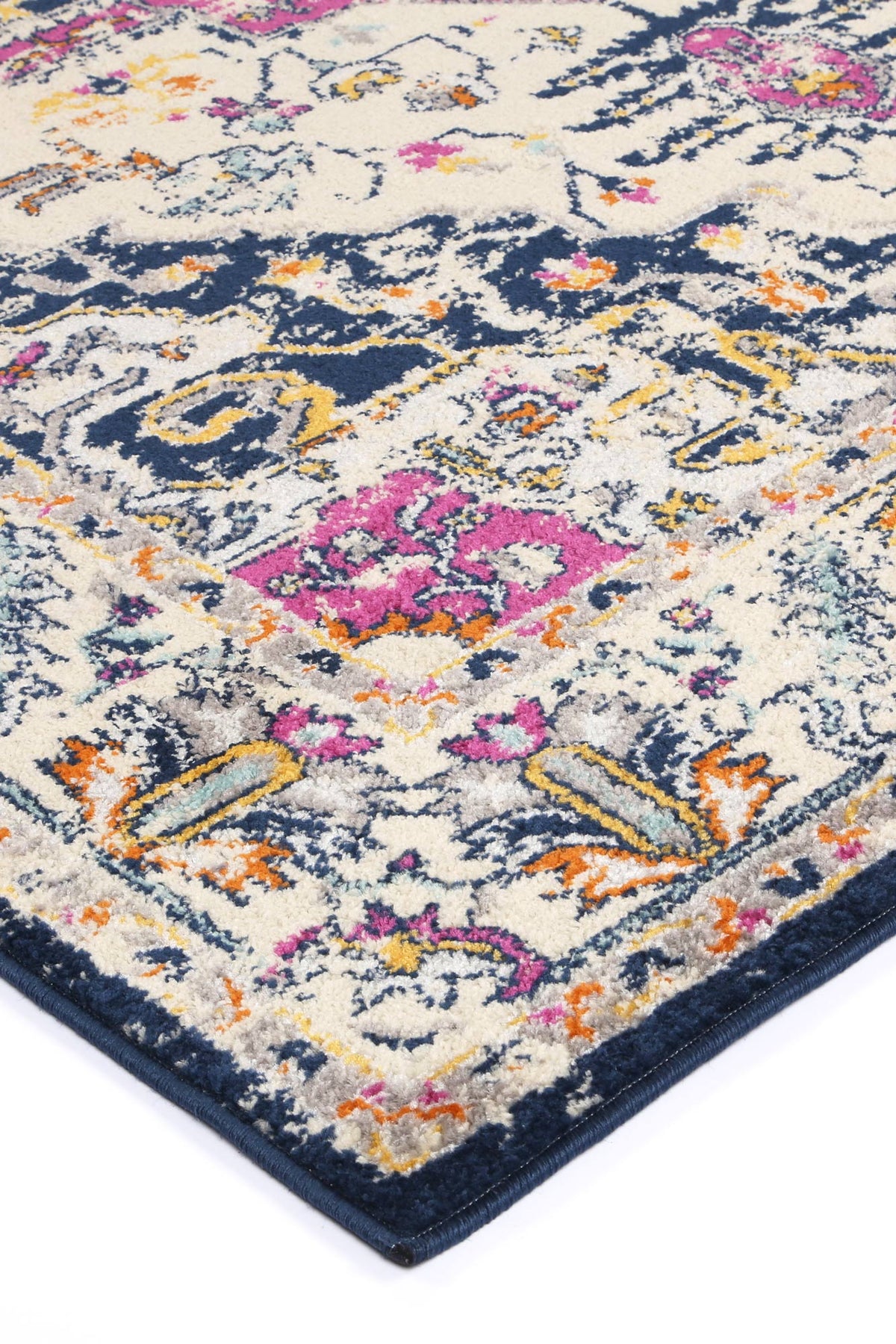 Sicily Nicosia Navy &amp; Pink Transitional Rug