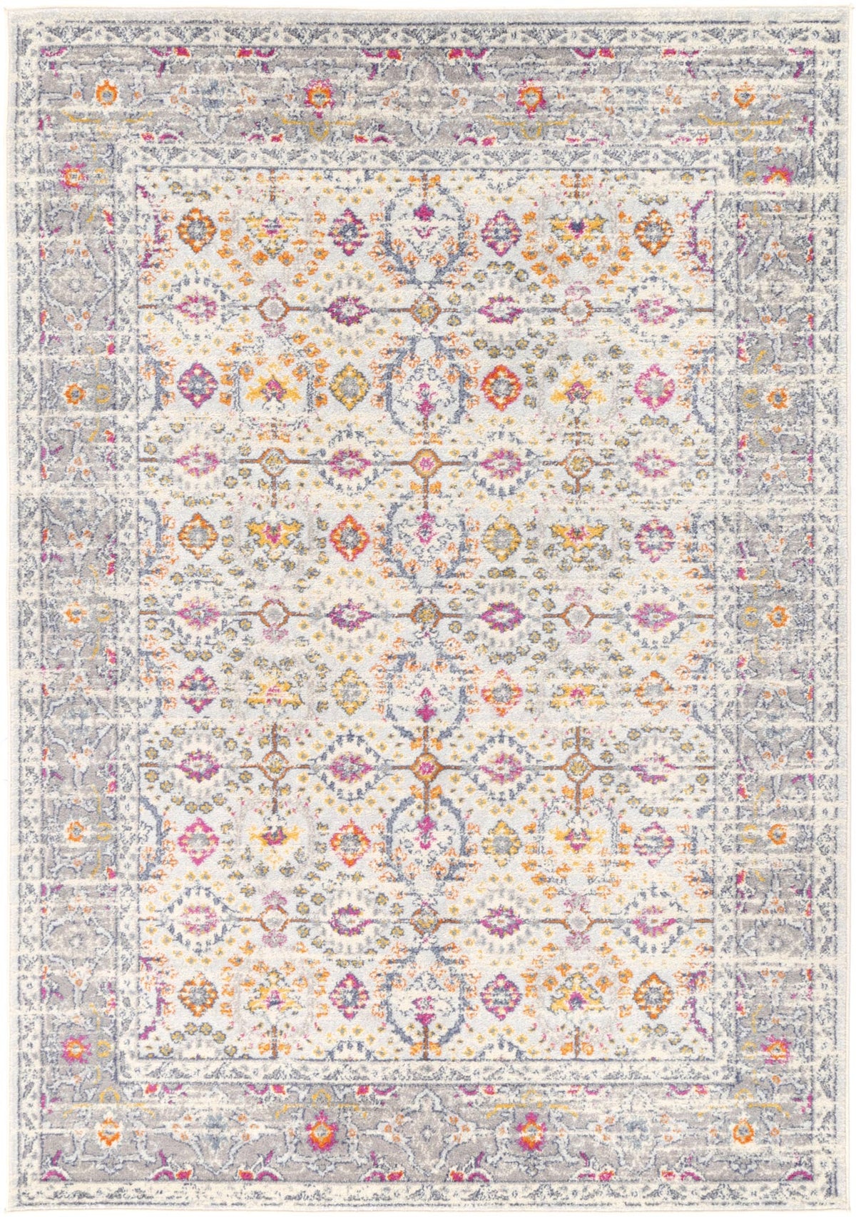 Sicily Ferla Grey &amp; Multi Transitional Rug