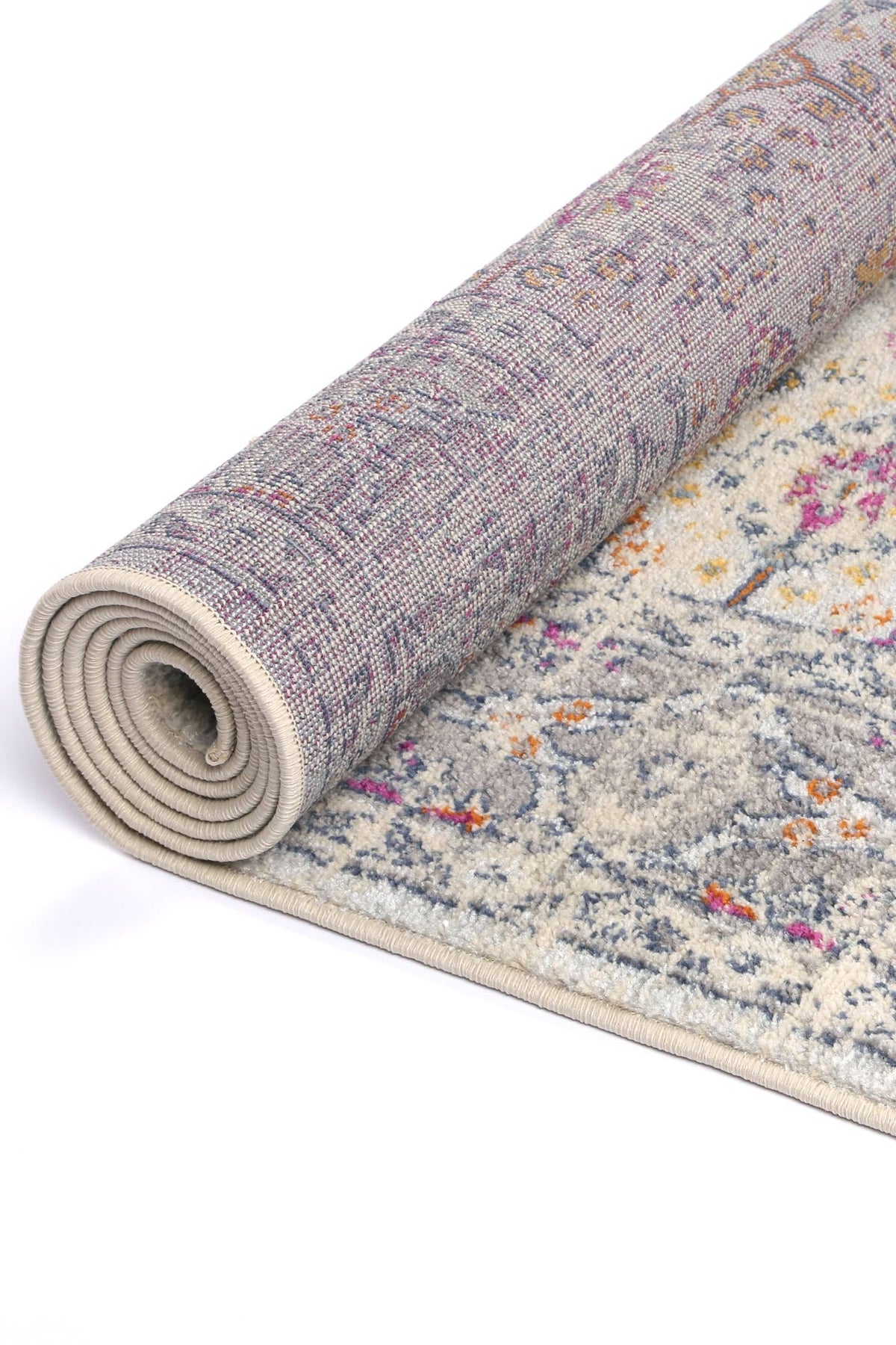 Sicily Ferla Grey &amp; Multi Transitional Rug