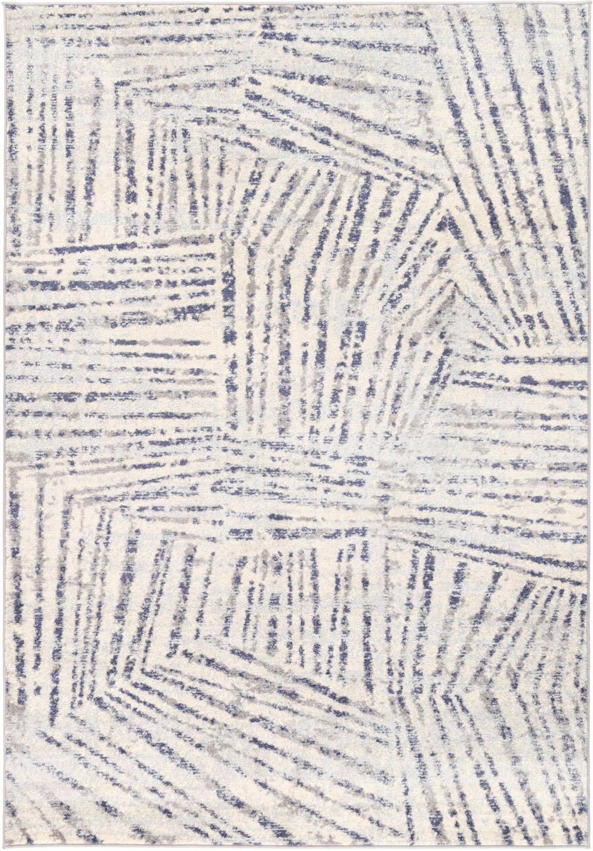 Sicily Ferraro Ivory &amp; Blue Geometric Rug