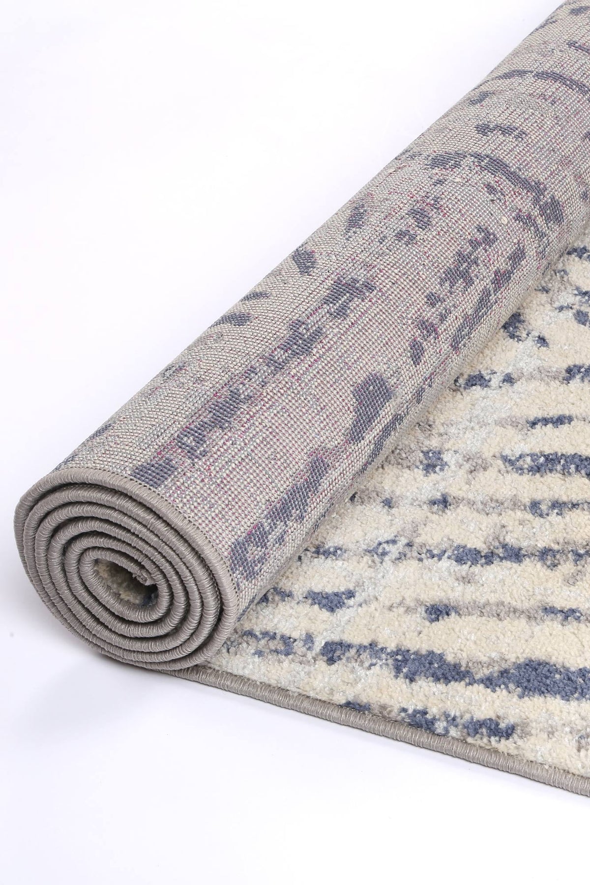 Sicily Ferraro Ivory &amp; Blue Geometric Rug