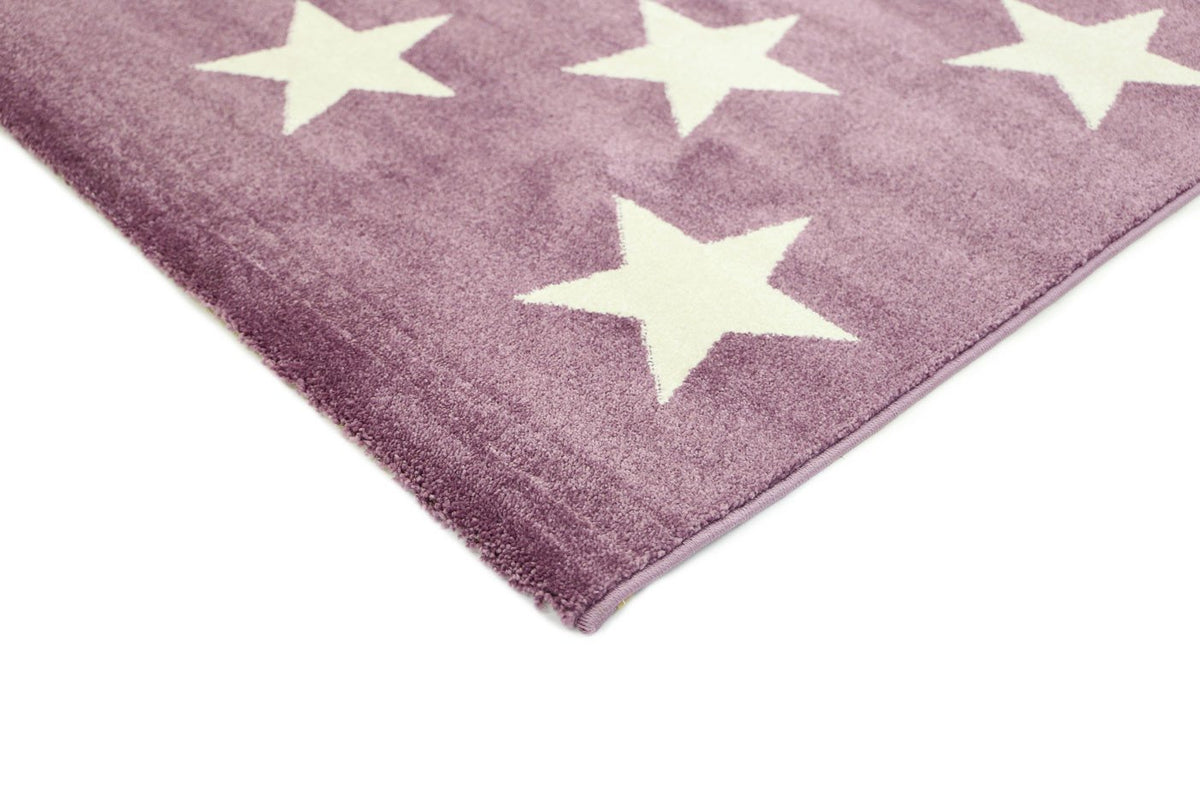 Piccolo Violet Pink and White Stars Kids Rug