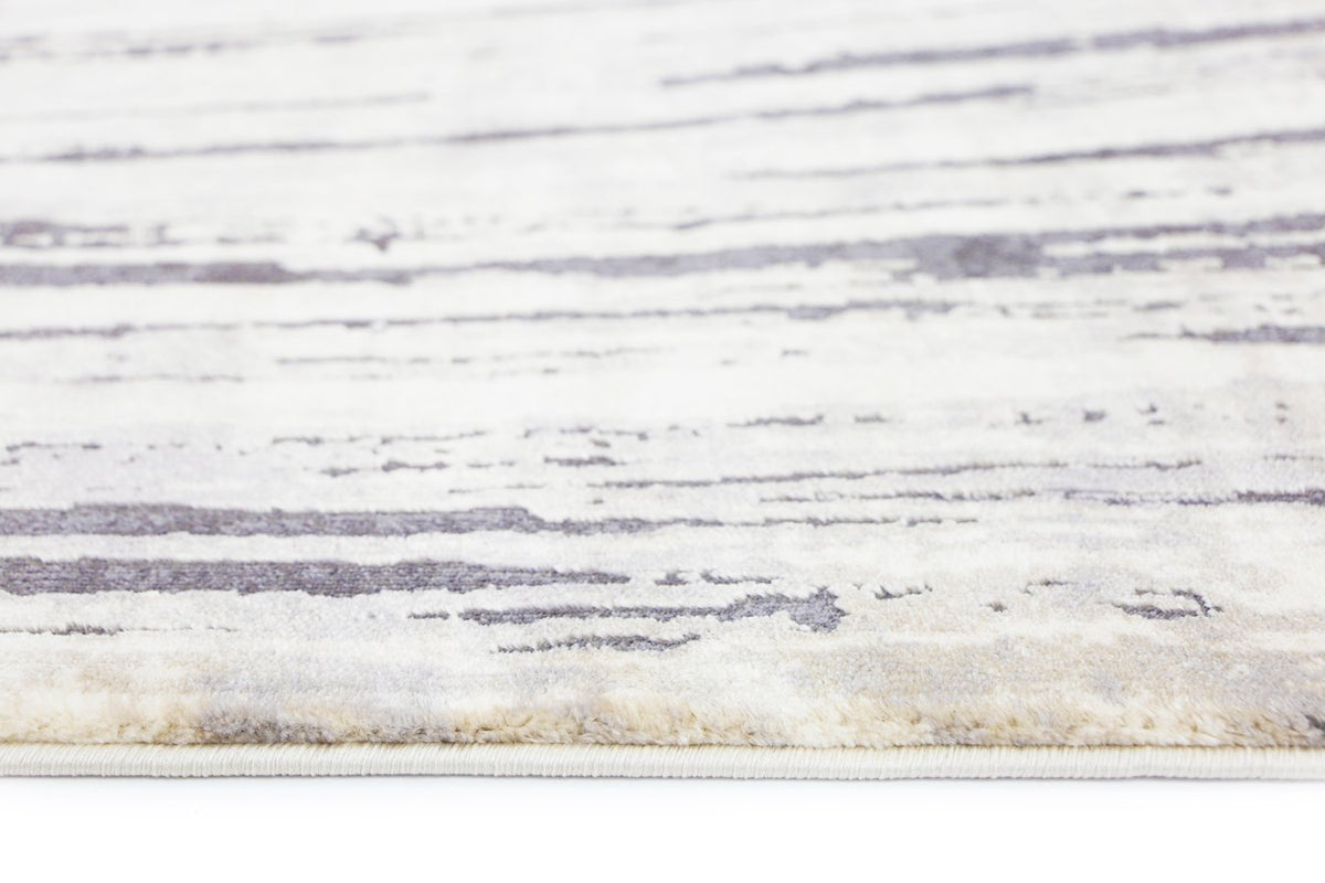 Alyssum Grey Beige Textured Swirl Rug