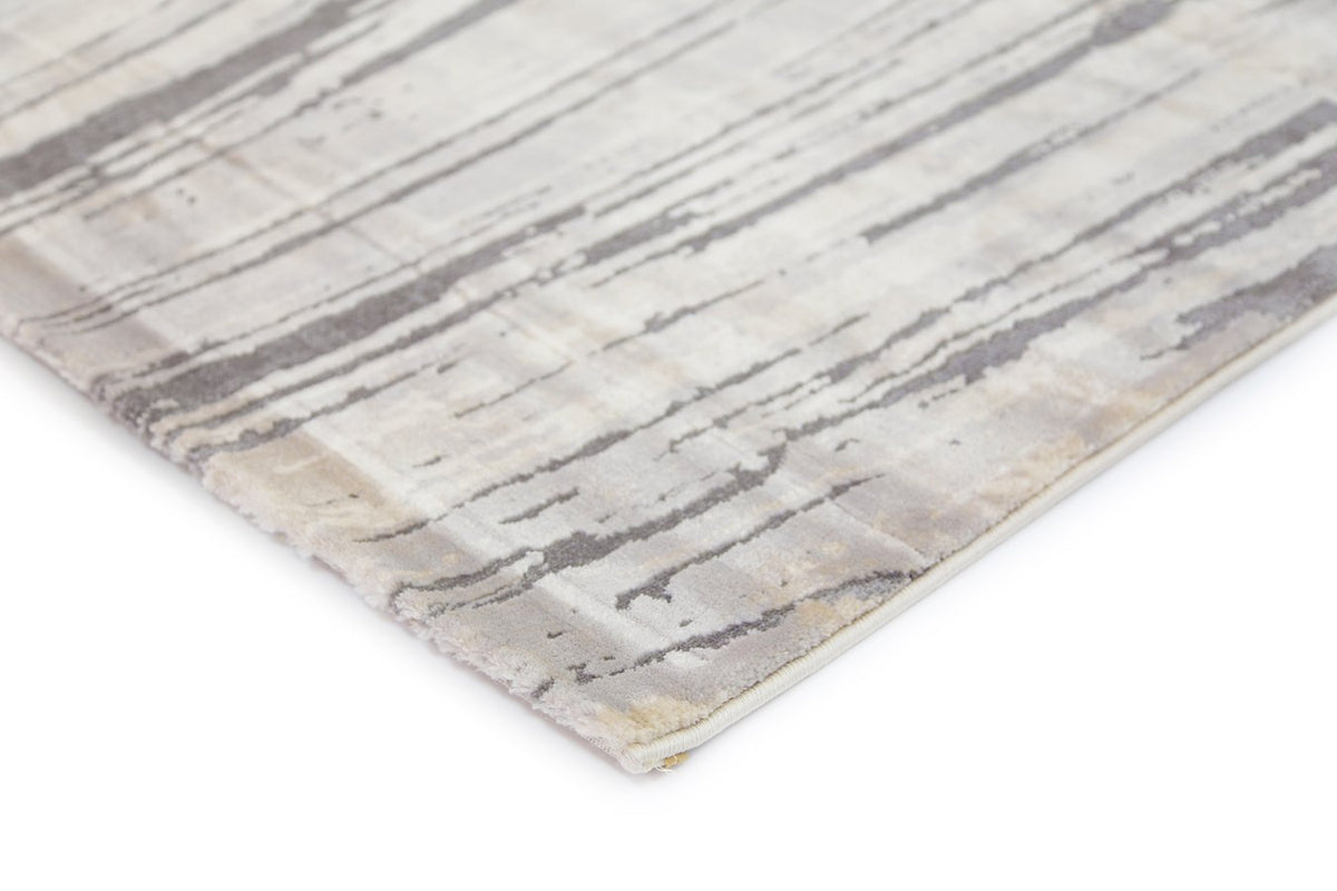 Alyssum Grey Beige Textured Swirl Rug
