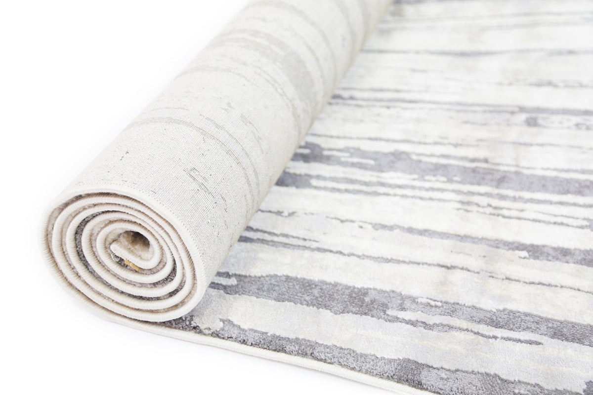 Alyssum Grey Beige Textured Swirl Rug