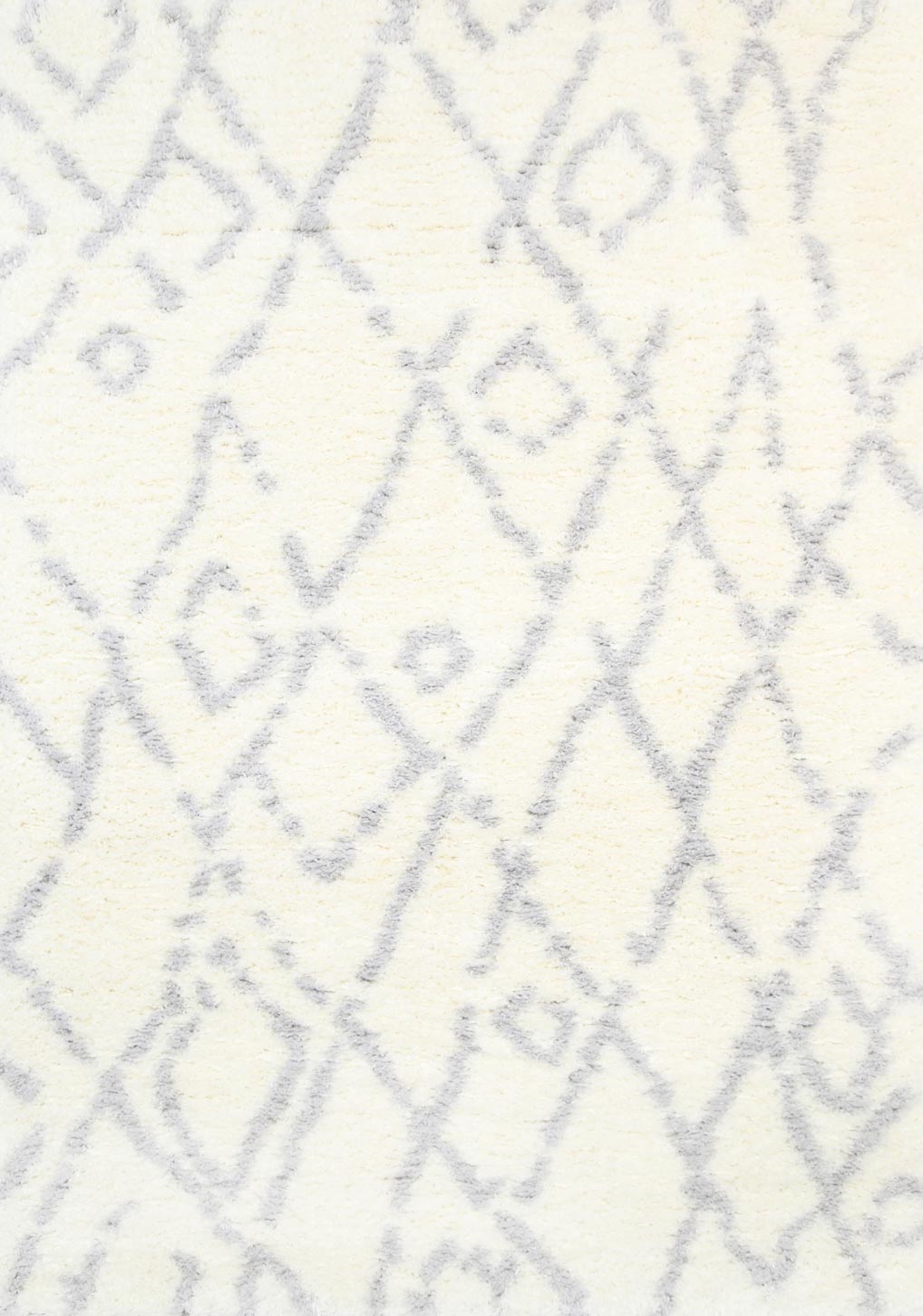 Moroccan Cream and Silver Fes Rug