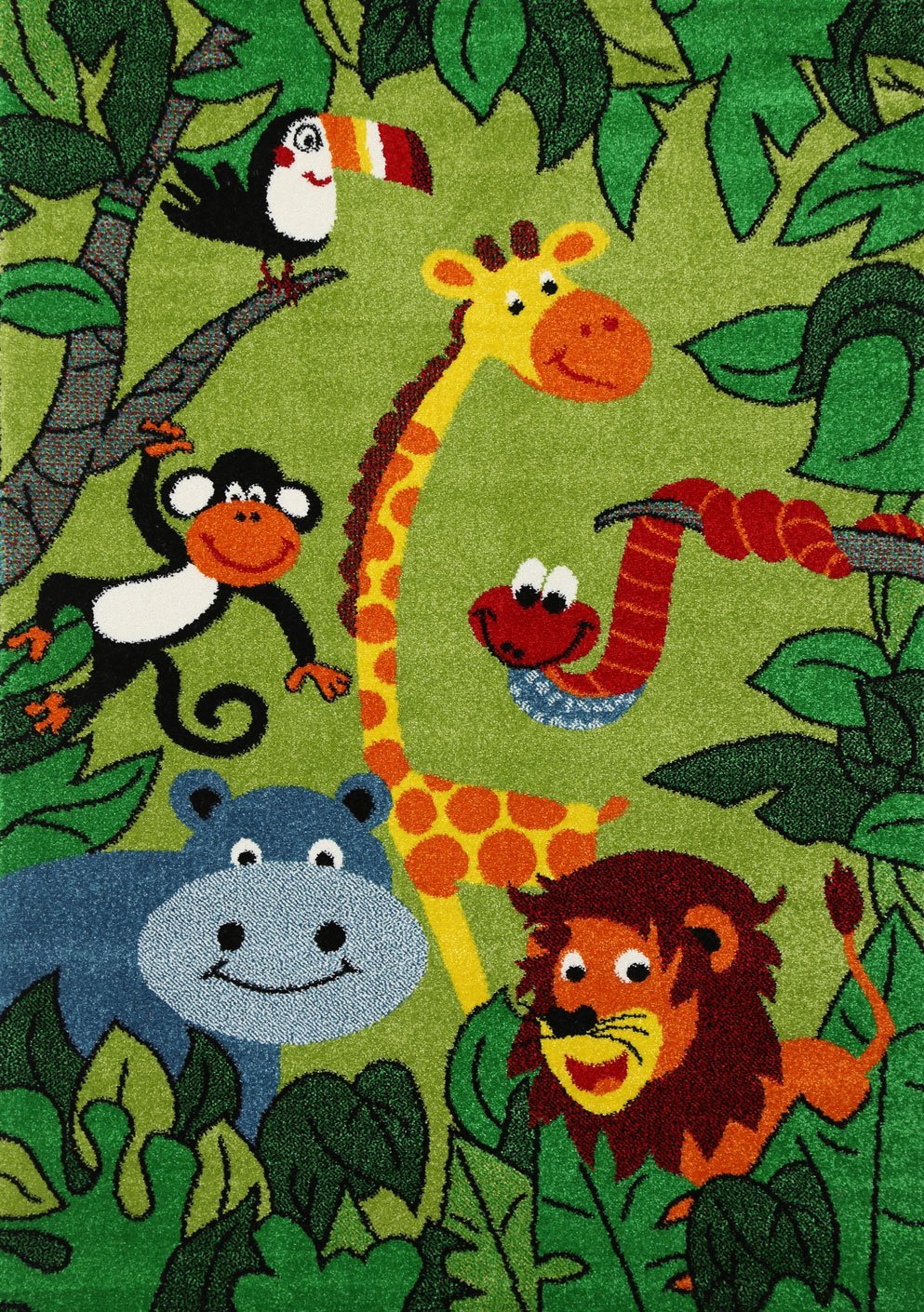 Nova Kids Green Jungle Animal Rug