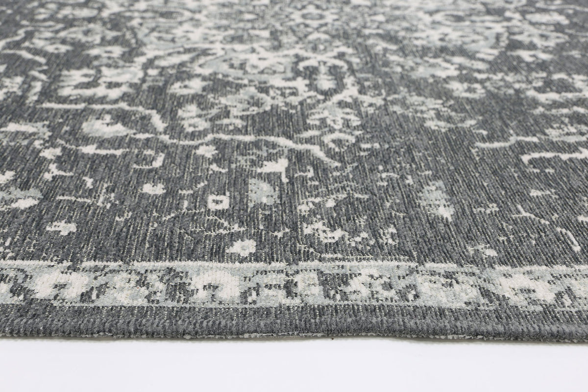 Rustic Vintage Motif, Amazing 2 in 1 Reversible Rug Grey