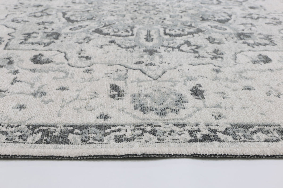 Rustic Vintage Motif, Amazing 2 in 1 Reversible Rug Grey