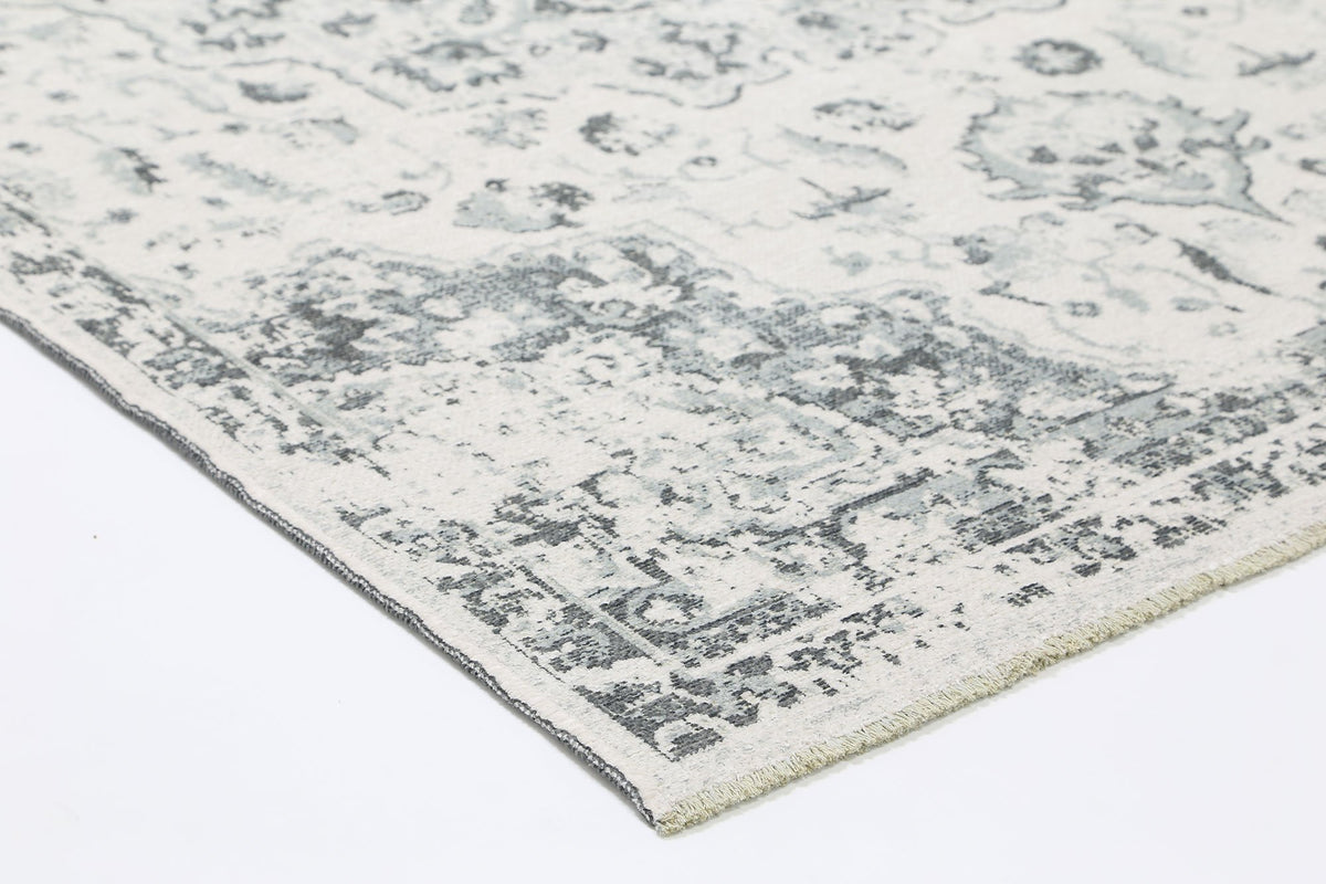 Rustic Vintage Motif, Amazing 2 in 1 Reversible Rug Grey