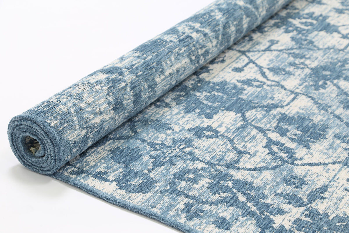 Rustic Vintage Classic, Amazing 2 in 1 Reversible Rug Blue