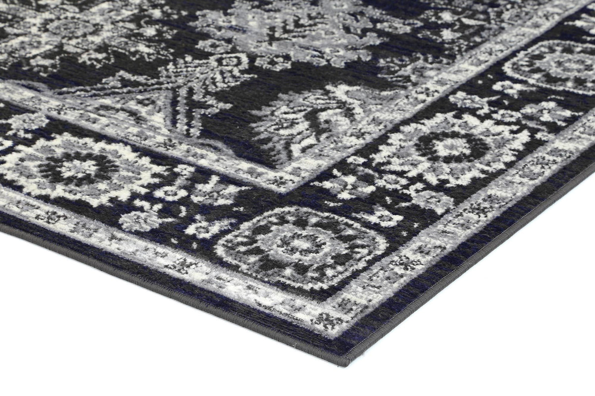 Arya Traditional Navy Grey Rug