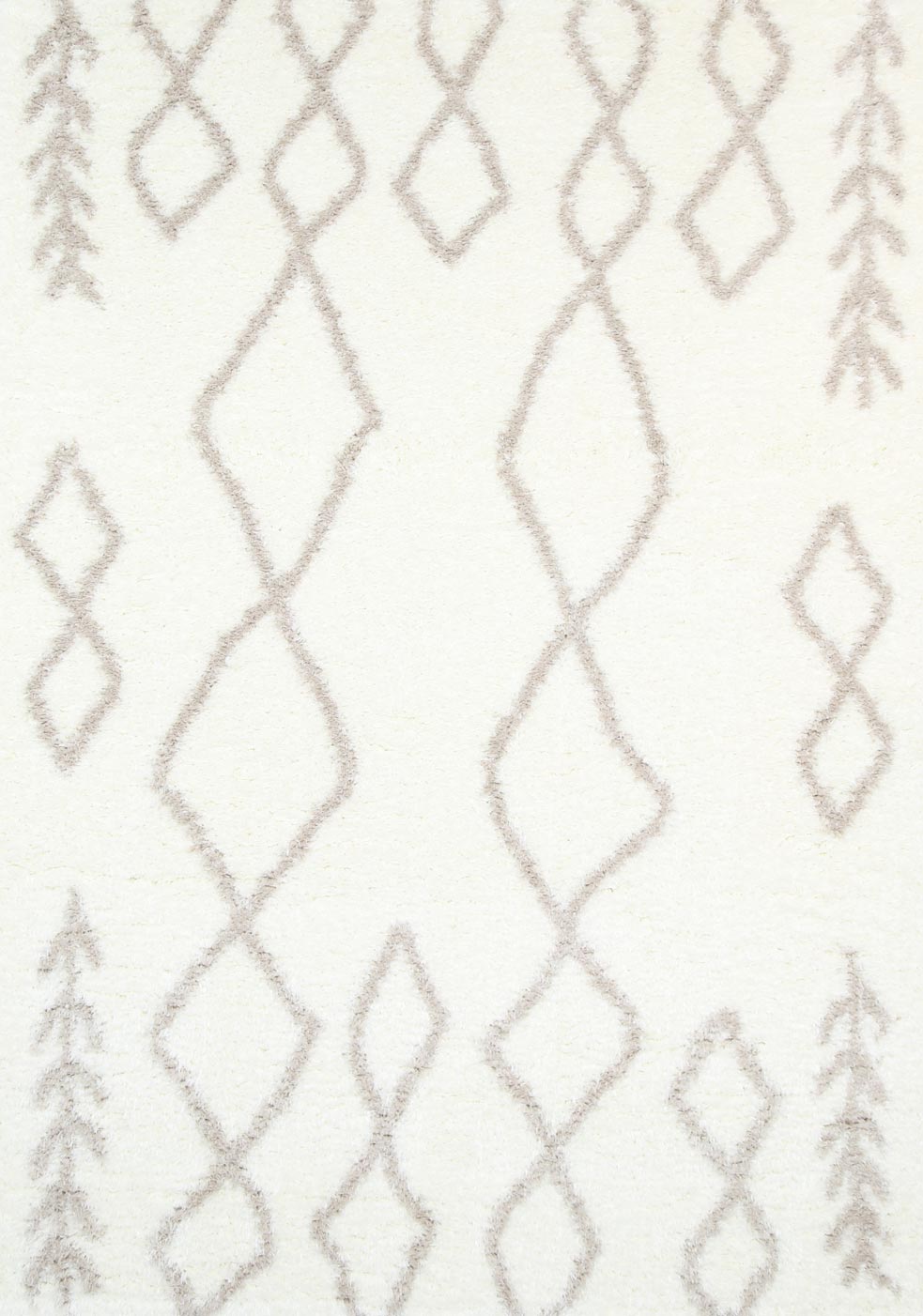 Moroccan Cream and Beige Tribal Rug
