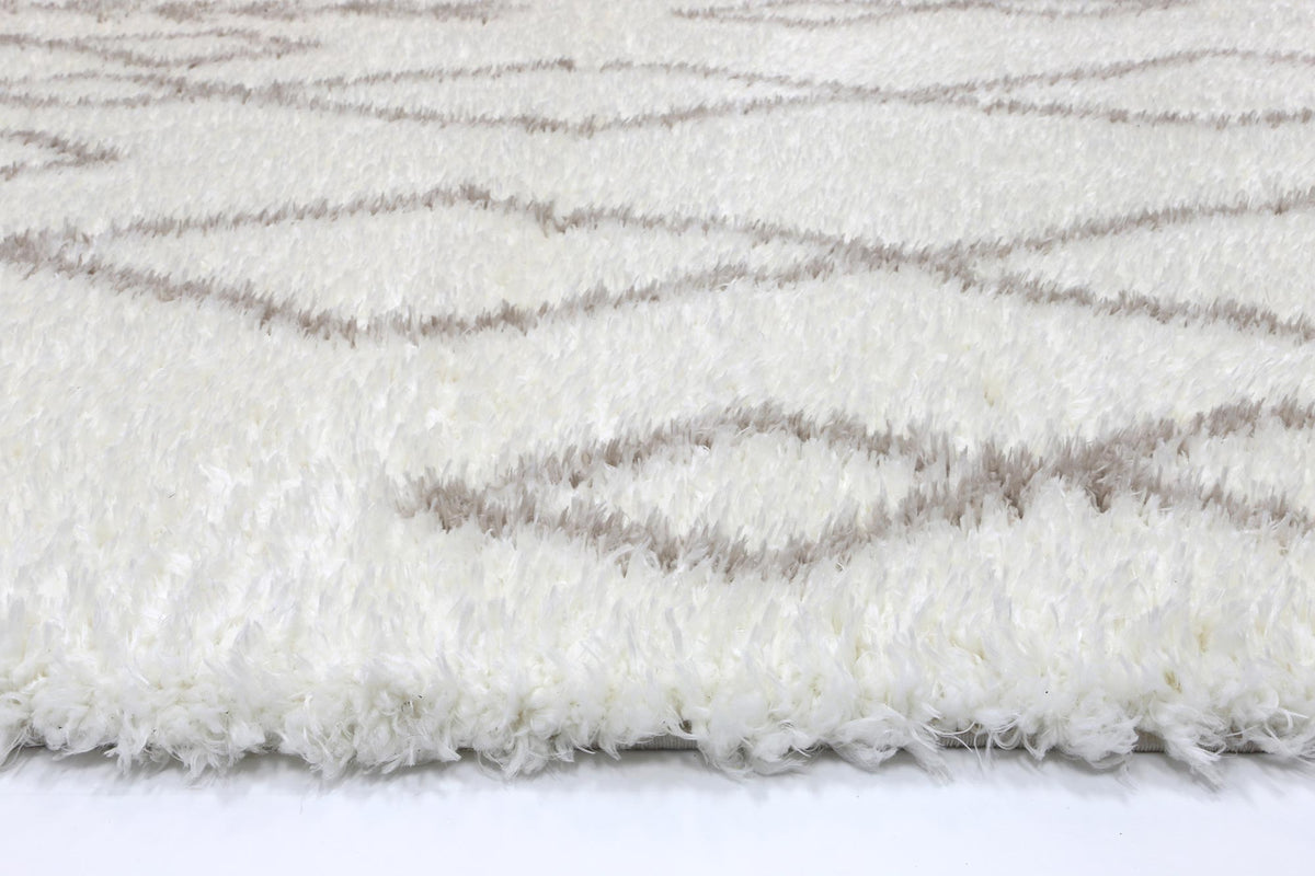 Moroccan Cream and Beige Tribal Rug