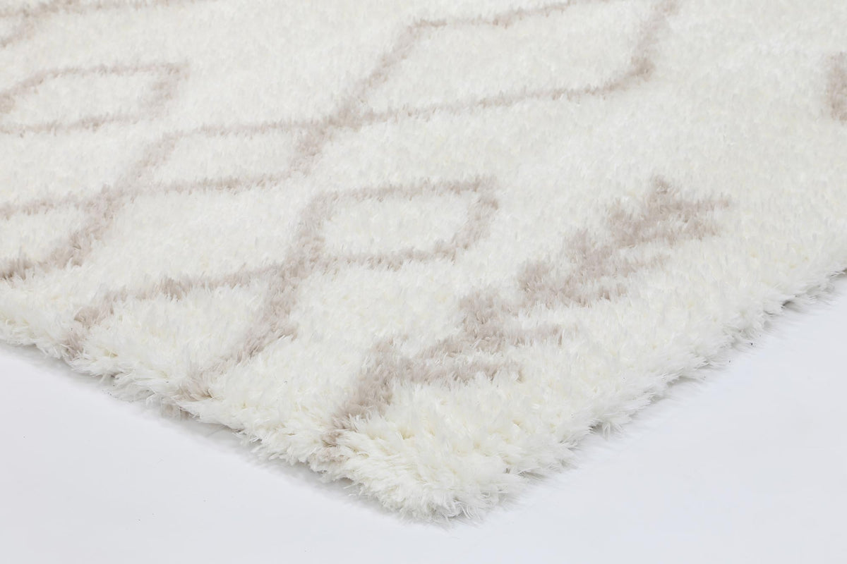 Moroccan Cream and Beige Tribal Rug