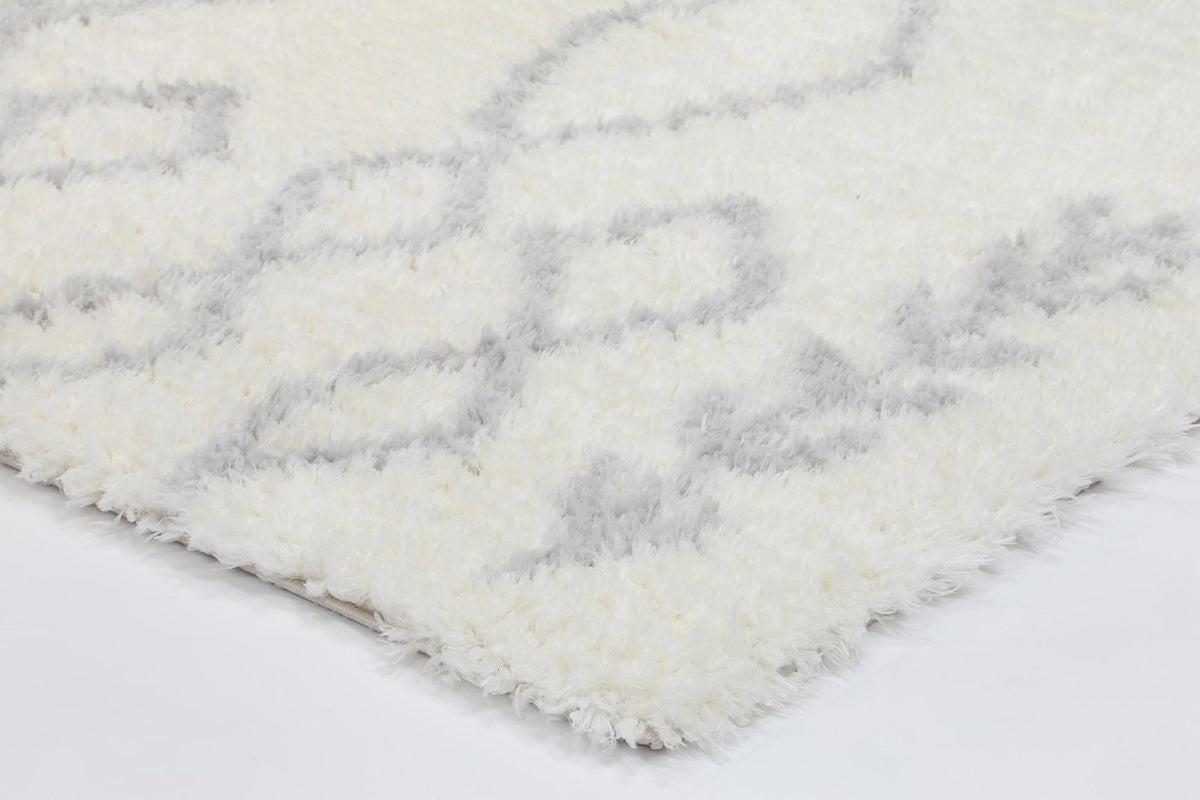 Moroccan Cream and Silver Tribal Rug