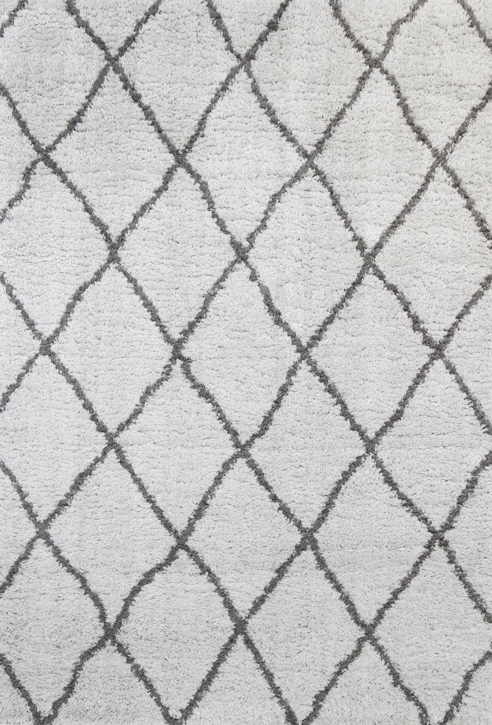 Moroccan Silver and Grey Diamond Rug