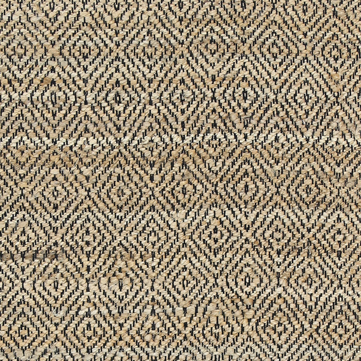 Oslo Black Jute Diamonds Flat Weave Rug