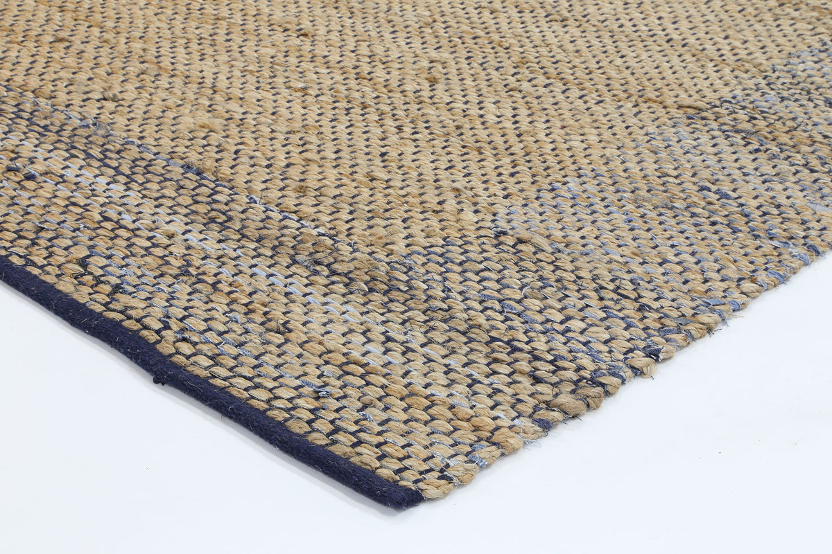 Mahal Blue Boarder Jute Rug