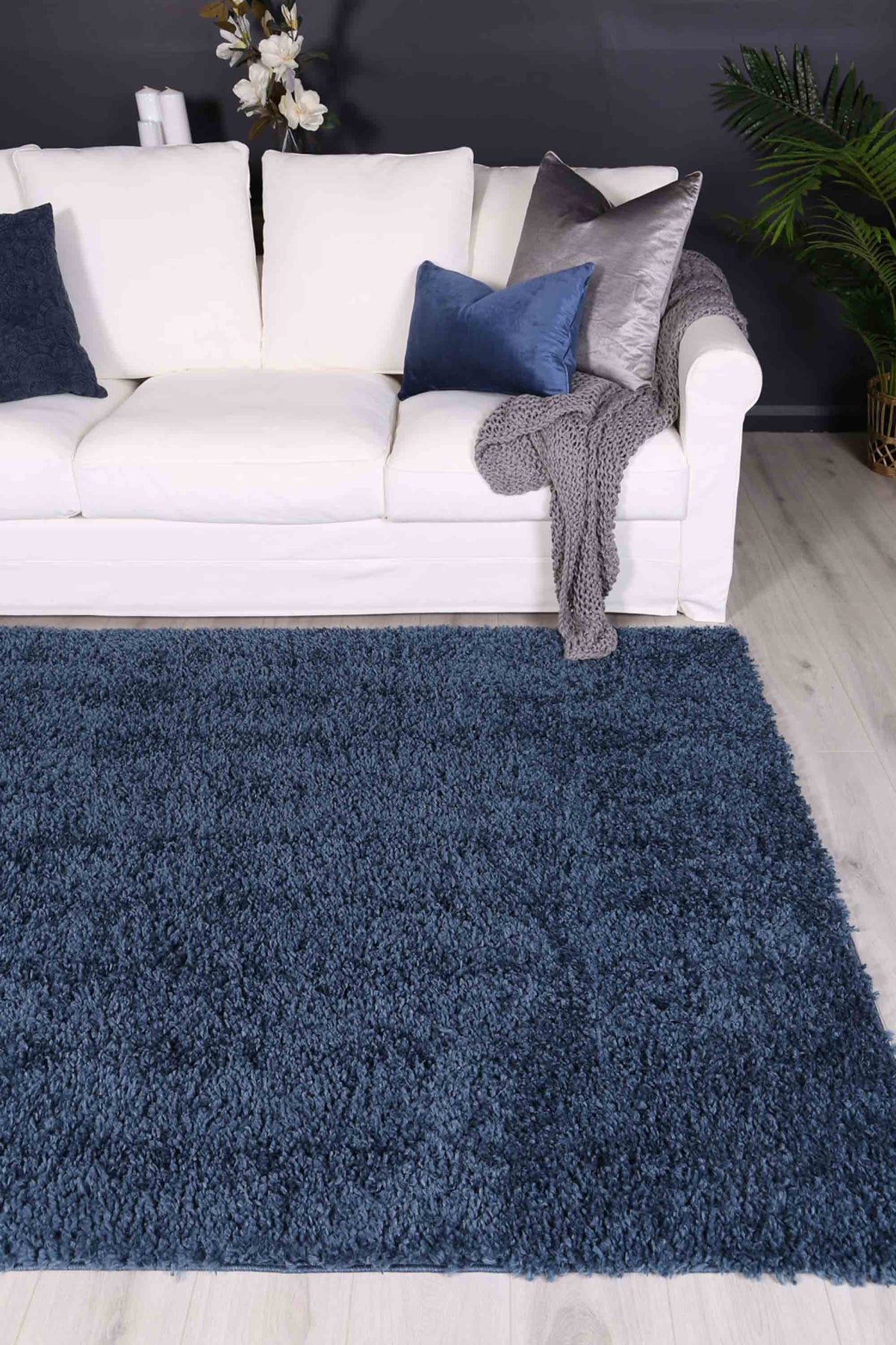 Alpine Shaggy Navy Blue Rug