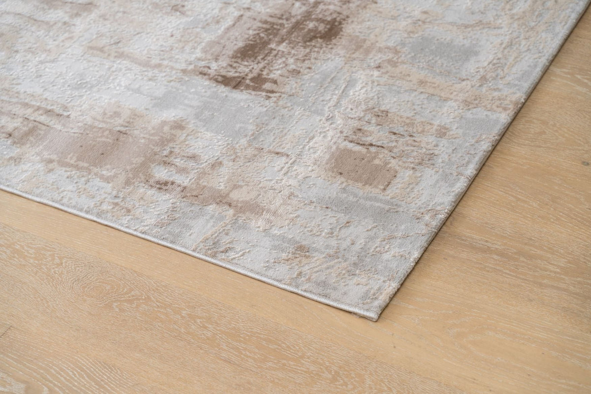 Loren Beige Grey Distressed Contemporary Rug