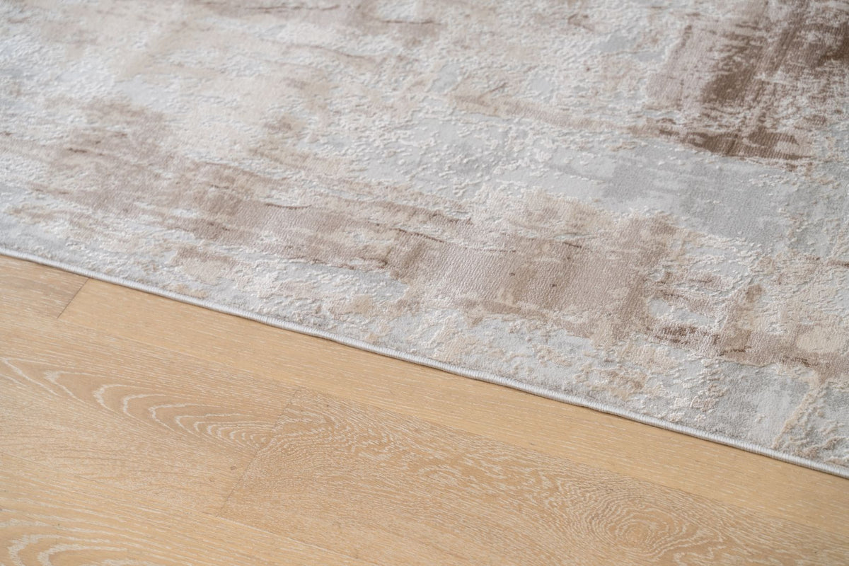 Loren Beige Grey Distressed Contemporary Rug