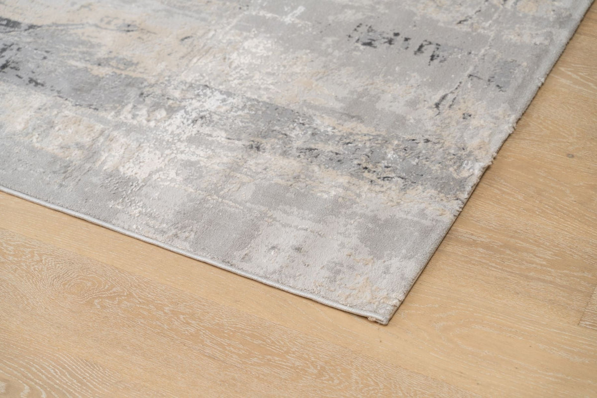 Loren Distressed Contemporary Cream Grey Rug