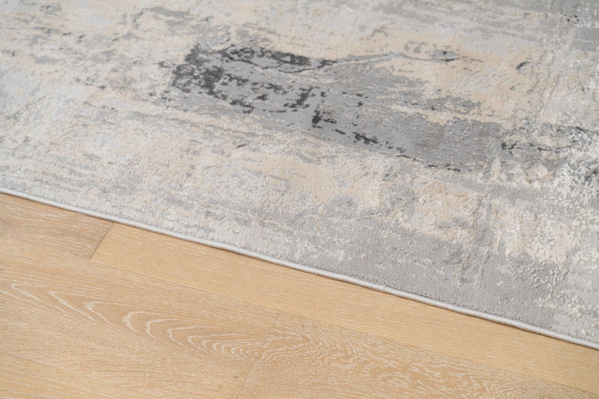 Loren Distressed Contemporary Cream Grey Rug