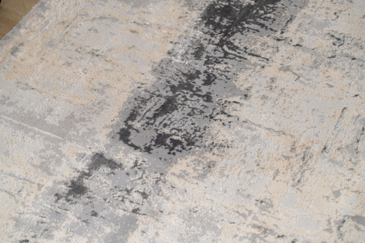 Loren Distressed Contemporary Cream Grey Rug