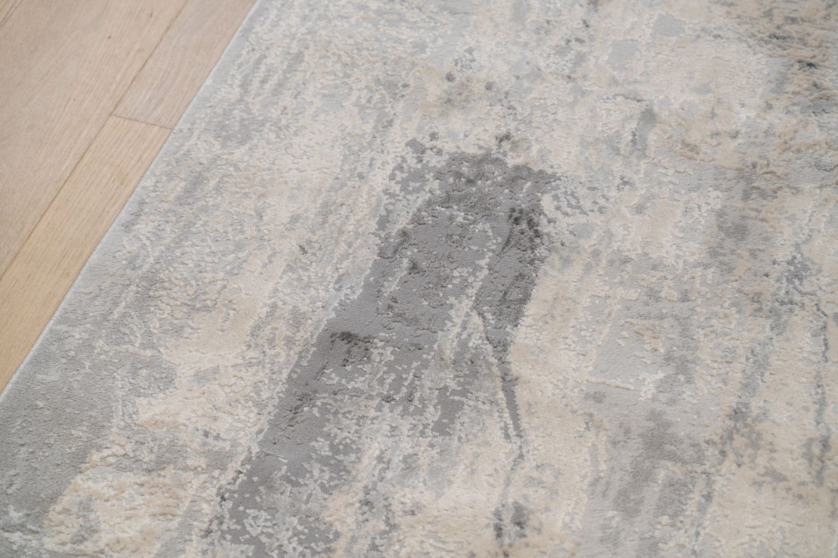 Loren Distressed Contemporary Cream Grey Rug