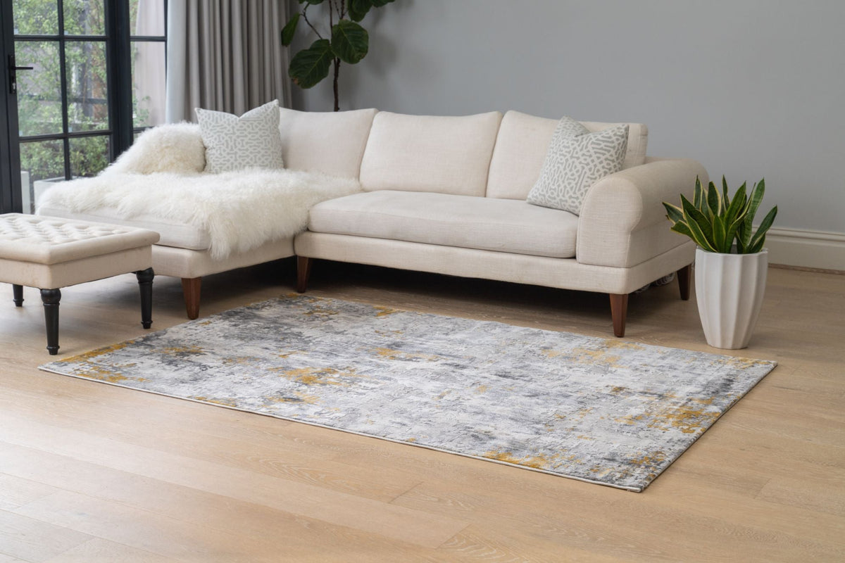 Loren Yellow Grey Subtle Modern Rug