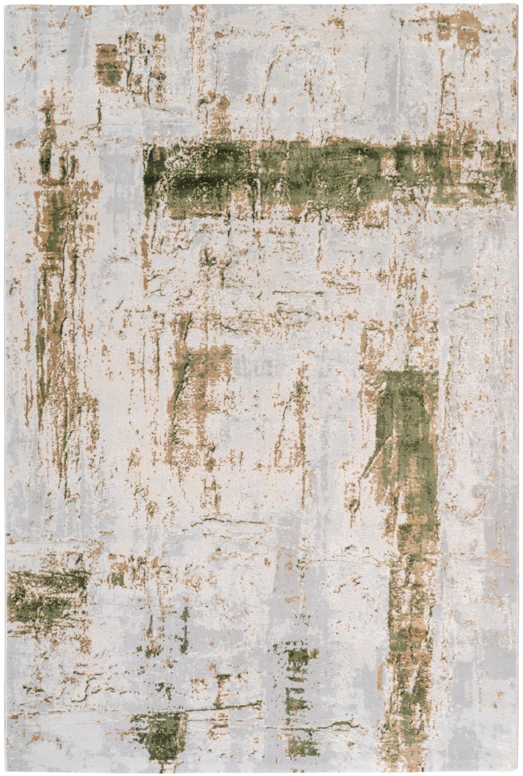 Loren Distressed Contemporary Green Grey Rug