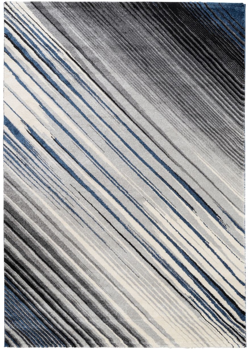 Delano Blue Grey Lines Modern Rug