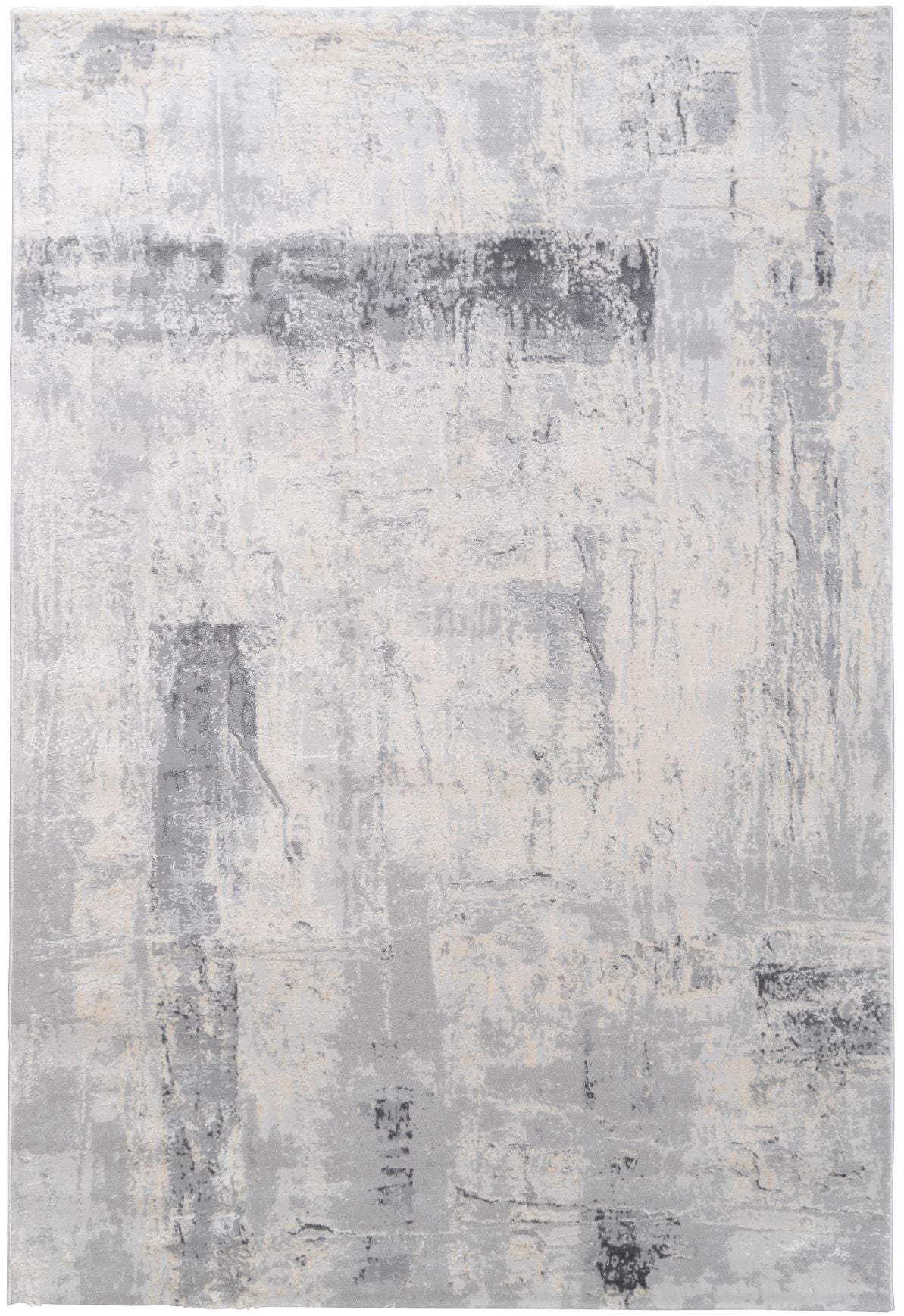 Loren Distressed Contemporary Cream Grey Rug