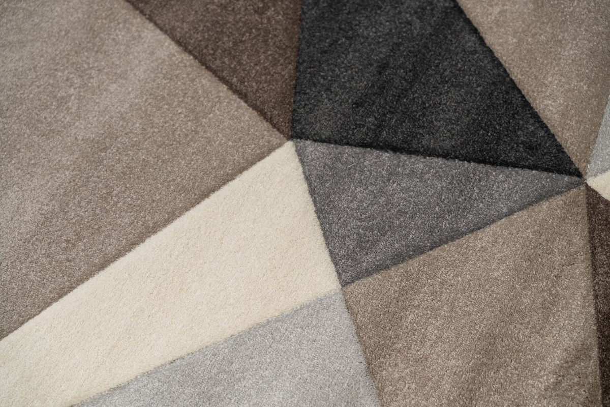 Delano Triangle Brown Cream Modern Rug