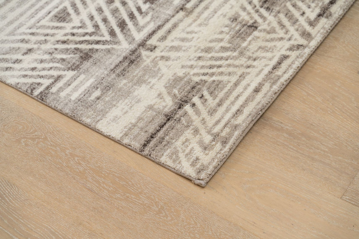 Delano Cream Taupe Triangle Modern Rug