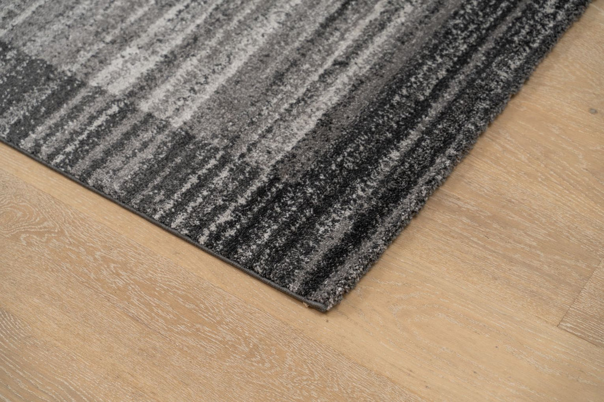 Delano Plain Patterned Dark Grey Rug