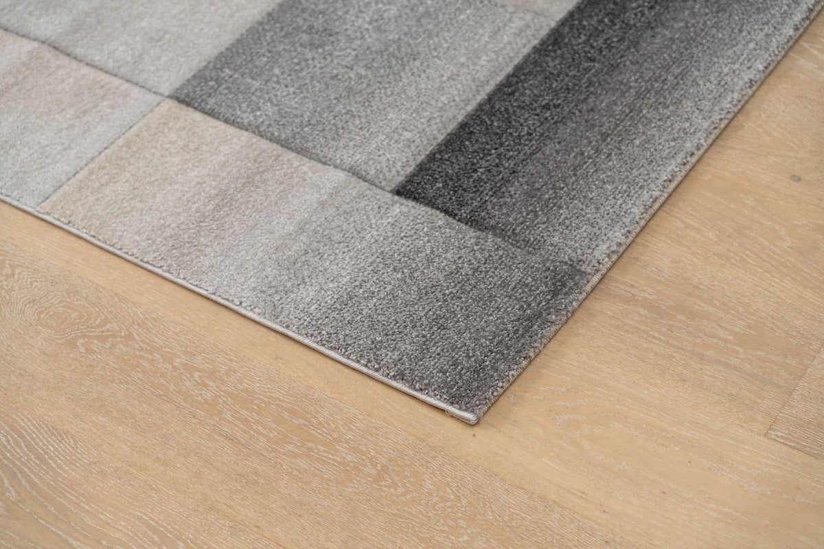 Delano Grey Tiled Pattern Modern Rug