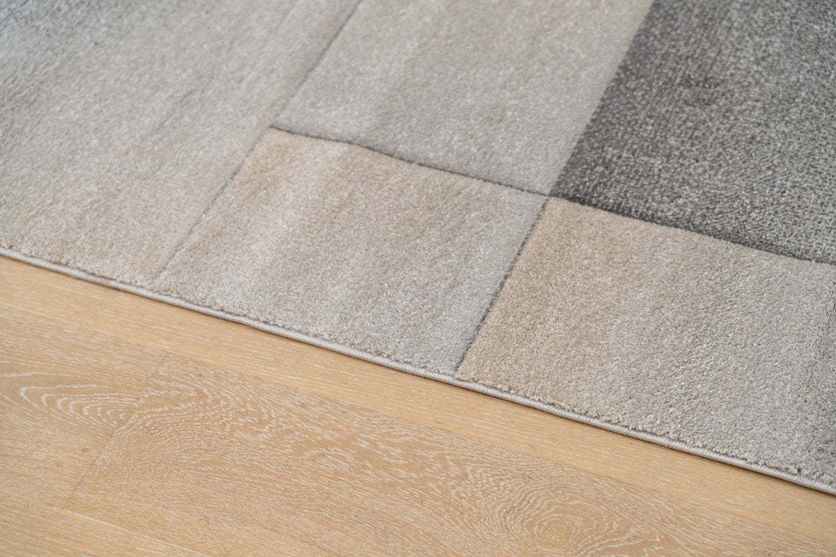 Delano Grey Tiled Pattern Modern Rug