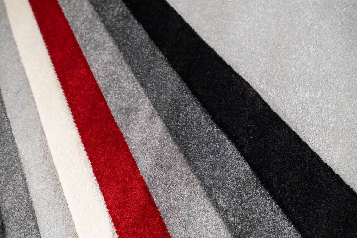 Delano Grey Red Modern Rug