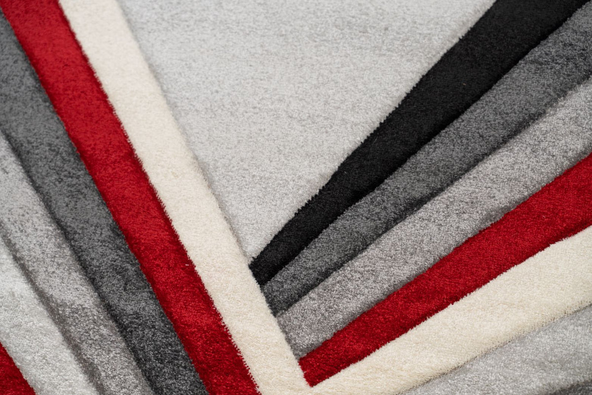 Delano Grey Red Modern Rug