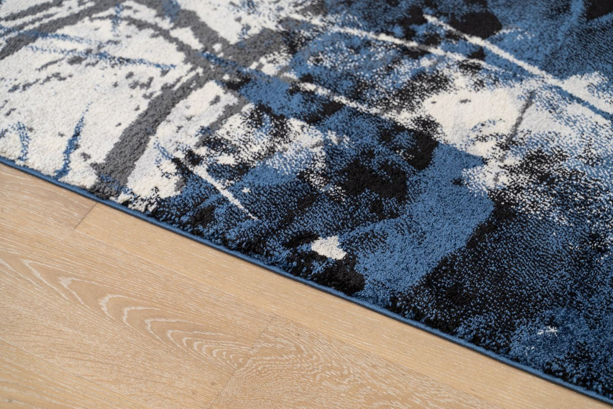 Delano Artsy Squiggle Blue Modern Rug