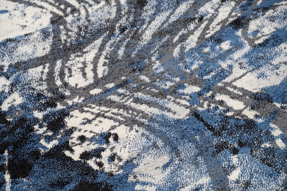 Delano Artsy Squiggle Blue Modern Rug