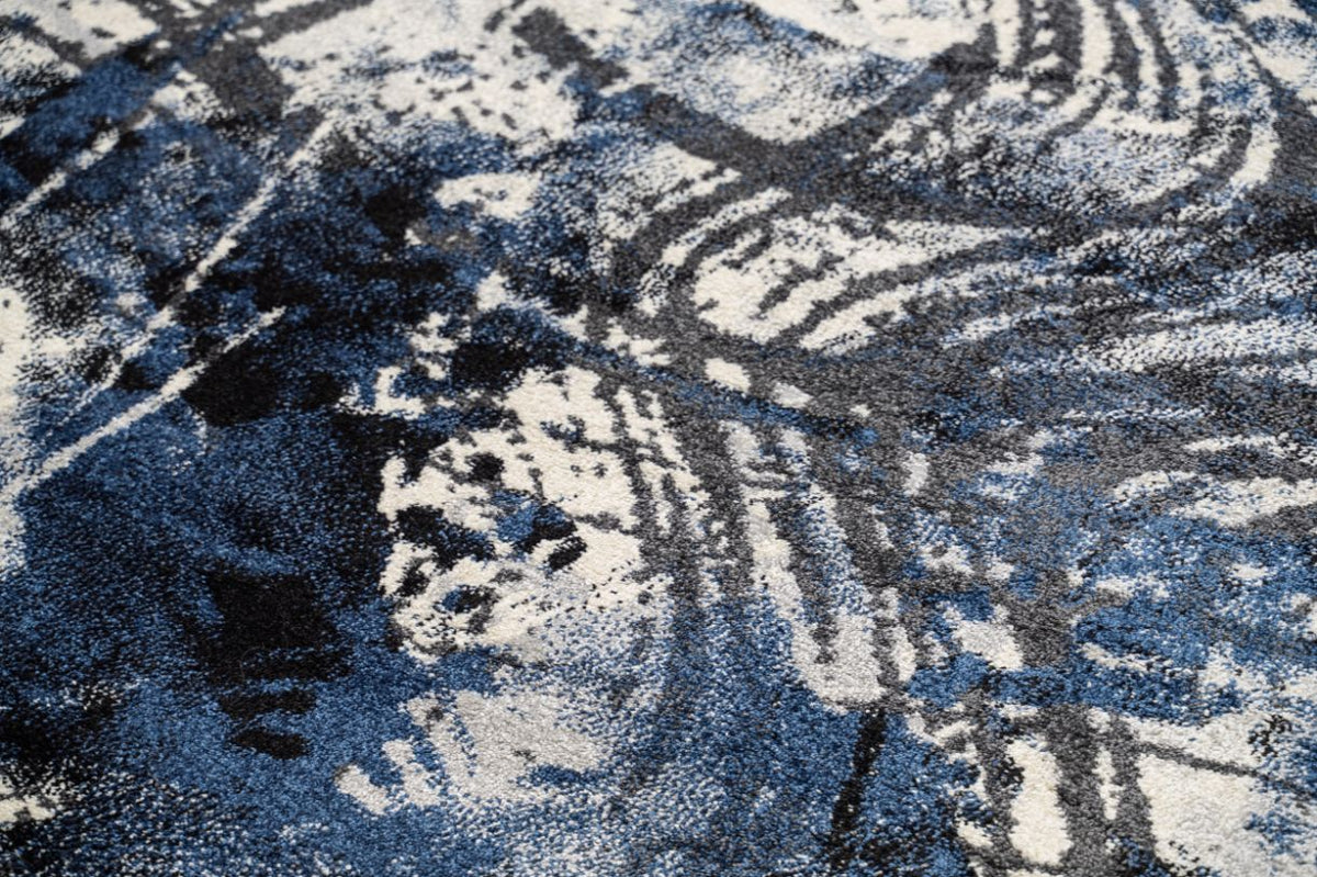 Delano Artsy Squiggle Blue Modern Rug