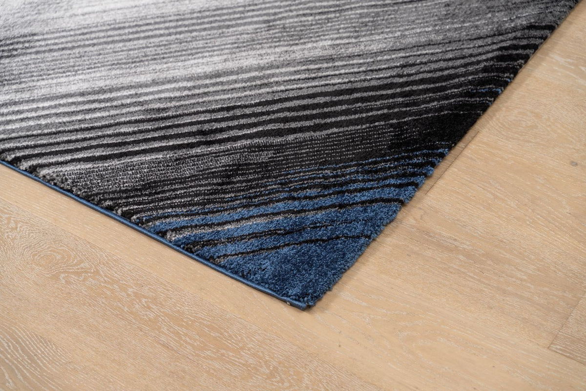 Delano Blue Grey Lines Modern Rug