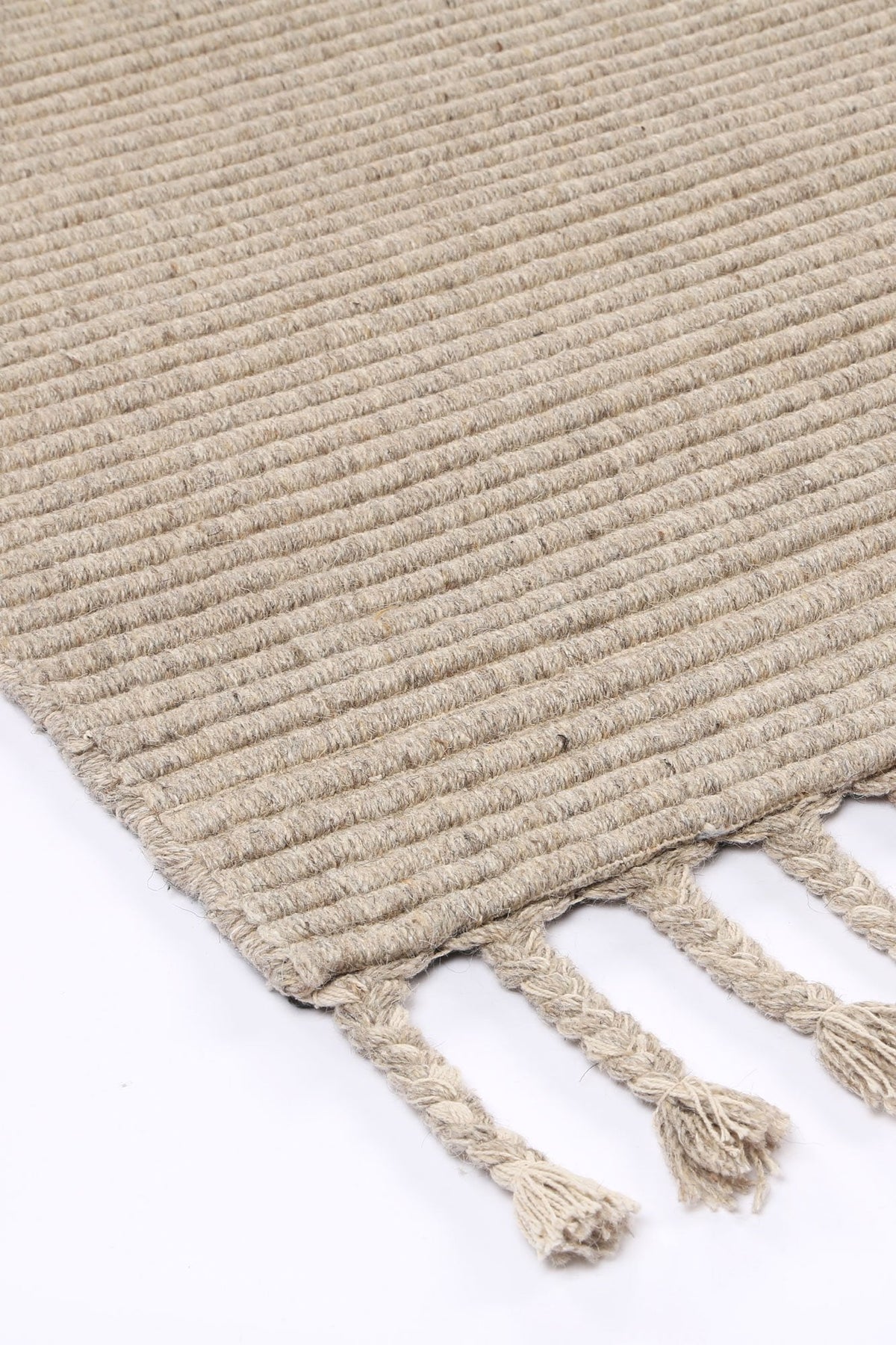 Eskandar Hand-tufted Modern Ash Wool  Rug