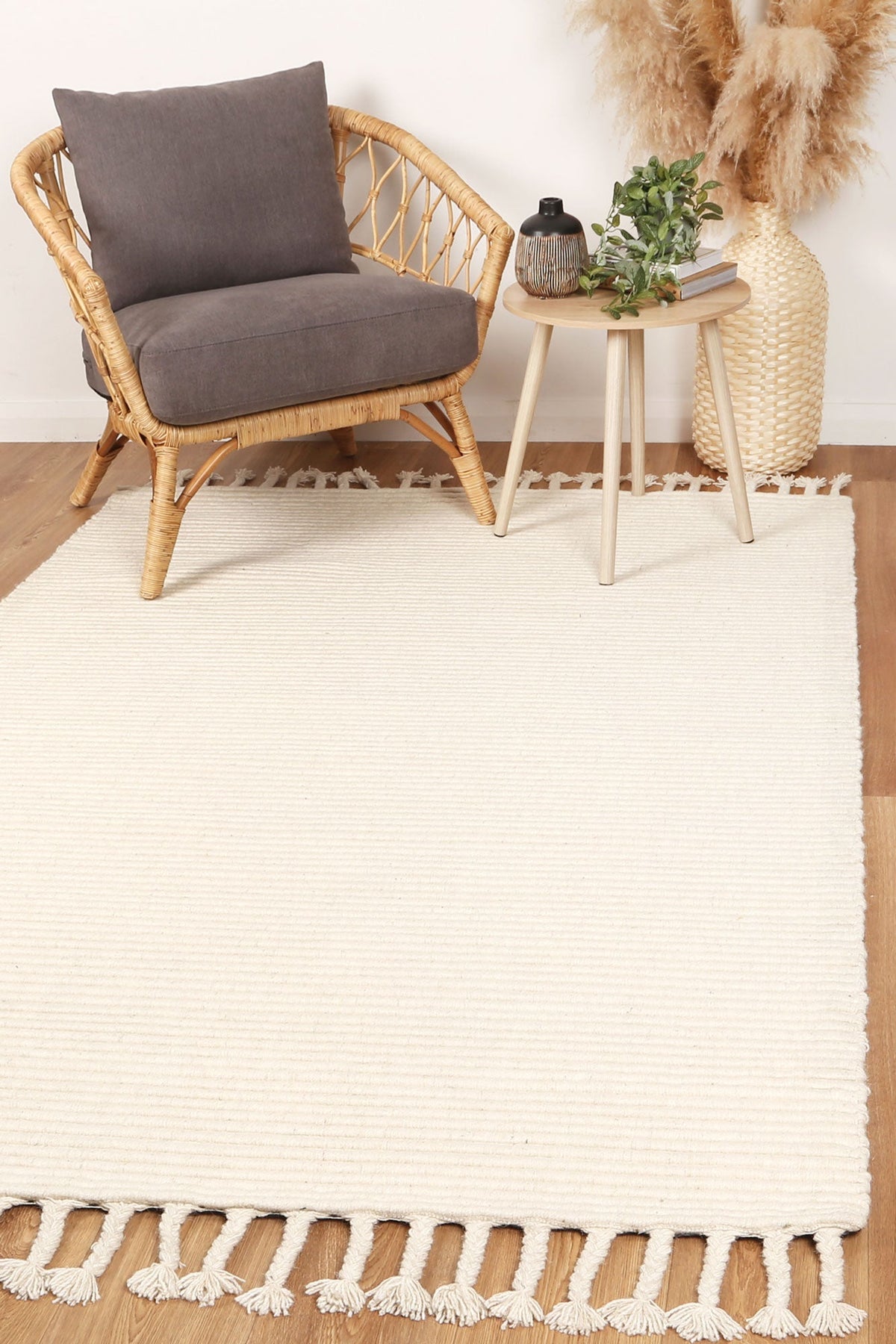 Anjuna Textured Wool Blend Cream Rug